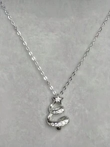 Star Shaped Christmas Tree Pendant Necklace - Christmas Tree - View 2