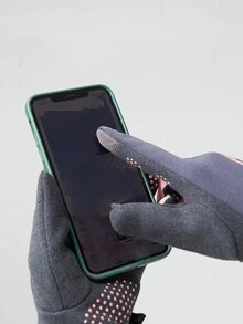 1 双女士冬季骑行手套，保暖内衬加厚防风触摸屏手套，适合骑行、滑雪、户外活动