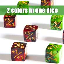 Double Color Operation Dice With Plus And Minus Signs, Gaming Accessory For Board Game, Educational Game, Math Toy - Green - View 2
