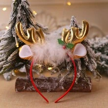 1入聖誕裝飾鹿角頭帶聖誕氛圍道具,聖誕裝飾用品,頭饰,日常派對用品,派對家居用品,派對禮品,節日用品,家居用品