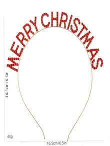 1pc Red Christmas Letter Headband - Red - View 2