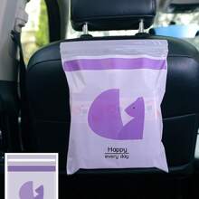 1包（15入）自粘塑膠收納袋,汽車用垃圾袋,桌面清潔袋,廚房防水垃圾袋,辦公室收納袋,可攜式塑膠袋,適用於汽車,辦公室,廚房和戶外 - 紫色 - 查看 1