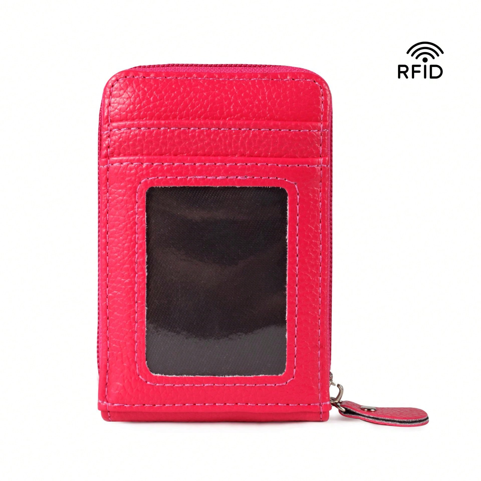 1pc Women's Vertical Card Holder With Litchi Pattern, Mini Accordian