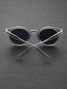 1 件装男士塑料圆形时尚太阳镜运动旅行日常学校服装配饰休闲太阳镜沙滩配饰太阳镜夏季海滩度假、户外、旅行太阳镜