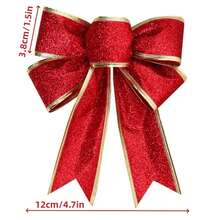 1入組紅色聖誕節裝飾結為裝飾聖誕樹、門、客廳、臥室、商店櫥窗、照片道具