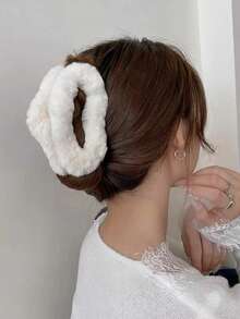 1入女孩髮飾12cm鱷魚夾,多功能且時尚,適合日常穿著 - 白色 - 查看 2