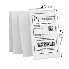 Shipping Labels 200 White Sticky Postage Parcel Labels 102mmX152mm 4"X6 "Blank self adhesive Sticker Printable Labels Fanfold for Inkjet Printer Laser Printer - White - View 1