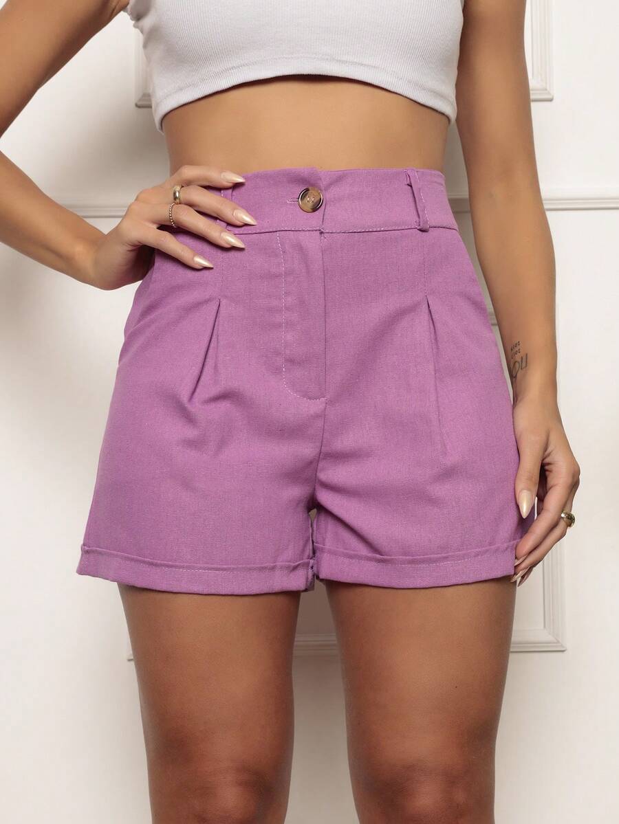 Women Shorts - 紫丁香色 - 查看 1