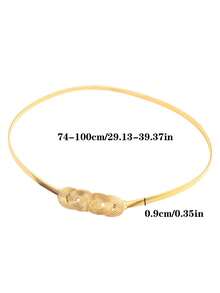 1條金屬彈性腰帶,帶有裙子裝飾鏈,適用於女裝 - 金色 - 查看 4