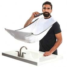 A Practical and Thoughtful Gift for Men: Beard Shave Apron Bib Trimmer Holder Rack - Black - View 3