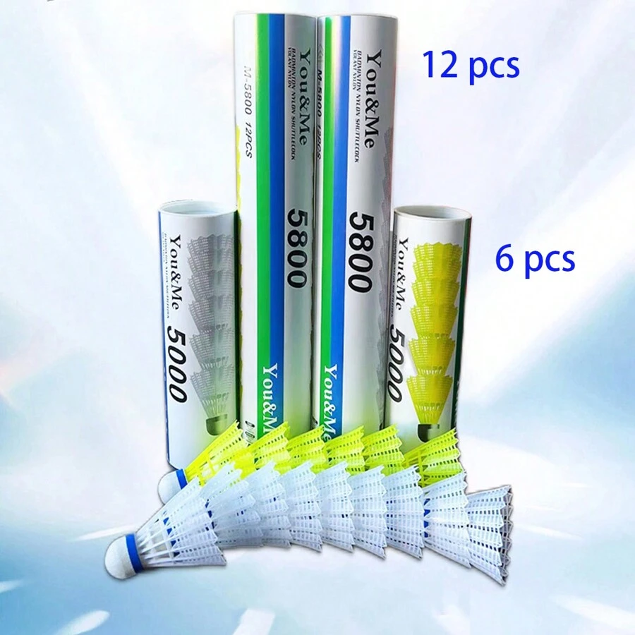 12/6入組耐用尼龍羽毛球,尼龍球