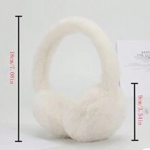 1pc Unisex Multi-Color Winter Ear Muffs, Warm & Cute Student Ear Warmers, Adjustable Fluffy Ear Covers For Winter Cold Protection - White - View 9