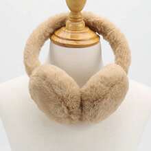 1pc Unisex Multi-Color Winter Ear Muffs, Warm & Cute Student Ear Warmers, Adjustable Fluffy Ear Covers For Winter Cold Protection - White - View 5