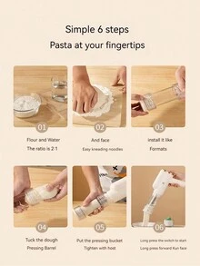 Household Electric Noodle Maker Machine, Automatic And Portable Handheld Dough Press Machine - White - View 9