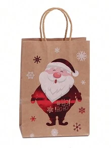 12pcs/set Multicolor Christmas Gift Bag With Paper Material And Hot Stamping - Multicolor - View 4