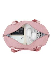 旅行包適合女士,可擴展大容量防水行李袋健身房托特包,衍縫托特包週末攜帶過夜包適合女士帶手推車袖濕口袋,輕便單肩包旅行行李袋包醫院包 - 粉色 - 查看 5