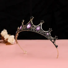 1個女孩皇冠發飾,適用於生日、婚禮、派對、攝影和舞蹈表演