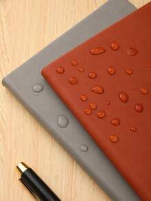 1pc A5 Solid Color Hardcover Notebook With Elastic Band, Optional Pen - Red - View 7