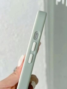 1 pieza Funda de teléfono de colores duales Macaron de inyección moldeada para teléfonos básicos de Apple - Verde Oliva - Ver 3