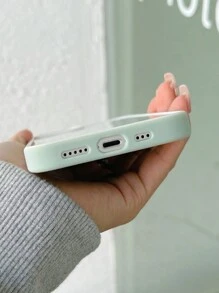 1 pieza Funda de teléfono de colores duales Macaron de inyección moldeada para teléfonos básicos de Apple - Verde Oliva - Ver 4