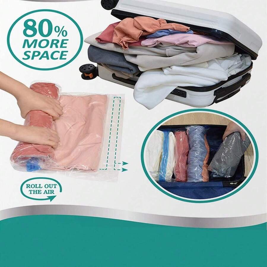 Compression Bags For Travel RollUp Space Saver Vacuum Storage Bags