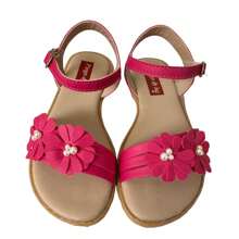 Kids Flat Sandals - 玫紅色 - 查看 1