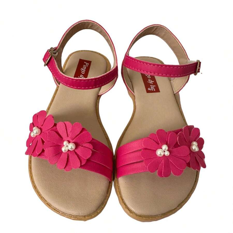 Kids Flat Sandals - 玫紅色 - 查看 1