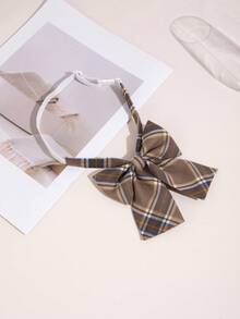 1pc Handmade Gingham Herringbone Women's Collar Pin For Jacket - Multicolor - View 3