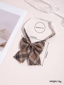 1pc Handmade Gingham Herringbone Women's Collar Pin For Jacket - Multicolor - View 2