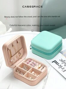 珠寶盒家庭戒指、耳環、項鍊、耳釘收納組織者,珠寶禮盒 - 白色 - 查看 1