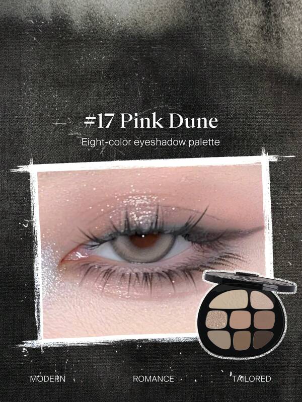 JOOCYEE Multi-Eyeshadow Palette 17 Pink Dune 8-Color Smoky Eyes Matte Glitter High Pigment Soft Smooth Eyeshadow