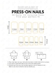 24pcs Long Blue French S Curve Glitter Gradient Style Square Tip Nail With Jelly Gum & Nail File Set - Multicolor - View 7