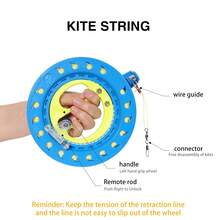300 公尺(984 英尺)長風箏線,帶捲軸和風箏連接器、風箏手柄、戶外運動工具、大型風箏配件 - 隨機顏色 - 查看 9