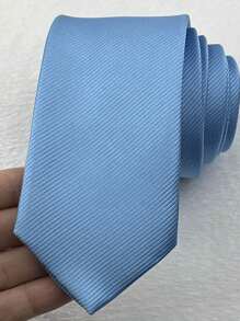 男士領帶，適用於正式場合和商務裝 - 藍色 - 查看 2