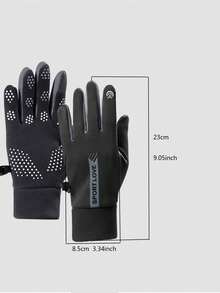 1 双女士冬季骑行手套，保暖内衬加厚防风触摸屏手套，适合骑行、滑雪、户外活动