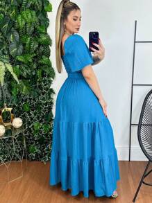 Women Dresses - Baby Blue - View 2