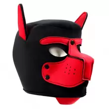 1pc Red Party Dog Mask Costume Accessory For Men & Women, Removable Dog Head Hood, Nightclub Party, Cosplay - Red - View 1