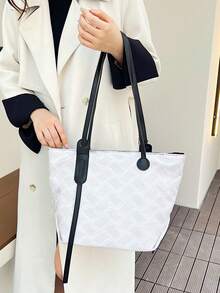 時尚新設計大容量托特包單肩包適合女士,合適的適用於日常使用,購物,約會,