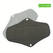 2 件装可洗竹炭卫生巾 夜用长效可重复使用卫生巾 柔软轻便膀胱支撑失禁垫 常规流量垫 灰色