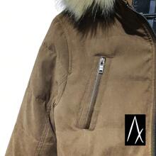 Men's Plush Jacket Coat Long Rain Jacket Cold Rain Coat Cold Winter Detachable Hat - Mocha Brown - View 6