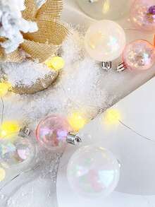 6入組聖誕樹裝飾用寵物透明球形裝飾,蛋糕裝飾,掛件,展示裝飾 - 白色 - 查看 3