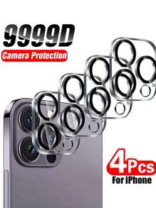 4 pièces Protecteur d'objectif de caméra pour Apple 14/14 Plus/14 Pro/14 Pro Max, 13/13 Pro/13 Pro Max, 12/12 Pro/12 Pro Max, 11/11 Pro/11 Pro Max/15/15 Pro Max/15 Pro