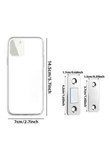 4pcs Ultra-thin Cabinet Door Magnets, Drawer Cabinet Door Magnetic Catch Adhesive Latch Lock, Kitchen Cupboard Door Magnetic Soft Catch Closer - Silver - View 5