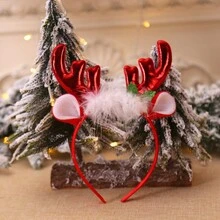 1入聖誕裝飾鹿角頭帶聖誕氛圍道具,聖誕裝飾用品,頭饰,日常派對用品,派對家居用品,派對禮品,節日用品,家居用品