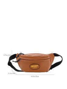 復古風格兒童秋季腰包,簡單字母設計,時尚男女孩小吃斜背包,適用旅行