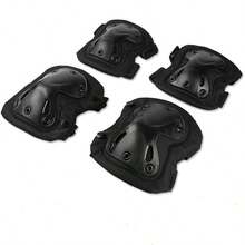 Set de rodilleras y coderas para ciclismo, patinaje, gotcha y deportes al aire libre disponible en dos colores. - Negro - Ver 1