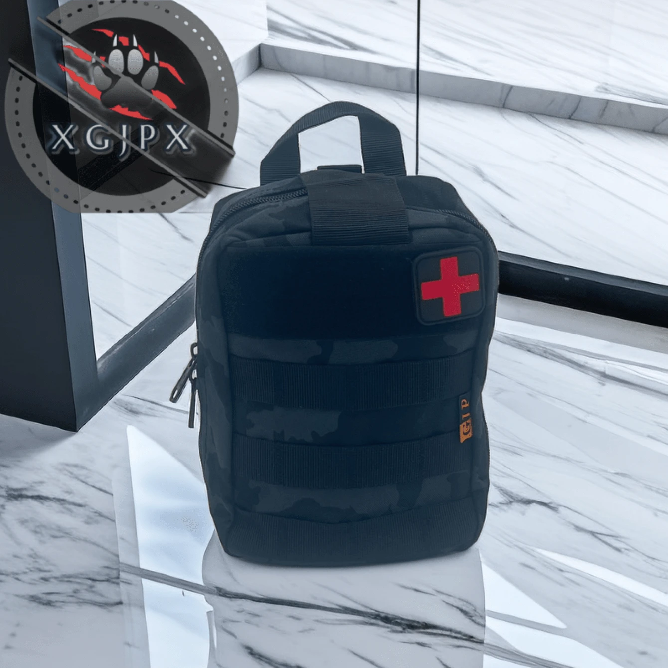 XGJPX Campismo Mochila Botiquín Táctico Militar Paramédico Bolsa **GJP-902** Camuflaje - Neblina azul - Ver 1