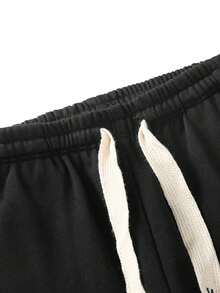 1set Men's Printed Athletic Tracksuit - Black - View 3