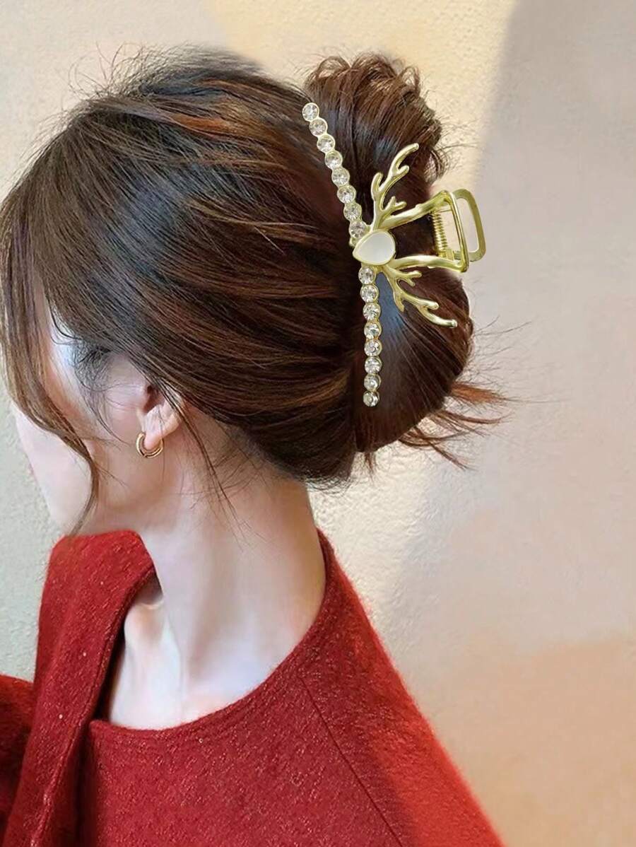 1 Miếng Nhiều màu Hợp kim Thiết kế hươu Kẹp tóc Với Đồ trang trí Rhinestone , Thích hợp Đối với Tiệc Giáng sinh , Chính thức Dịp , Và Nhảy Các bữa tiệc , Có thể A Qủa tặng - Nhiều màu - Xem 1