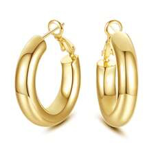 Stainless Steel 18k Gold-plated Earrings Set - Yellow Gold - View 1